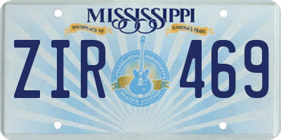 MS license plate ZIR469