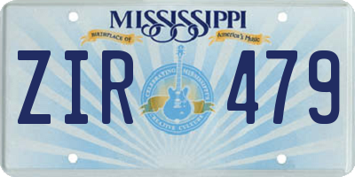 MS license plate ZIR479