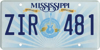 MS license plate ZIR481