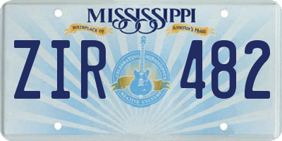 MS license plate ZIR482