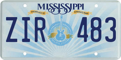 MS license plate ZIR483