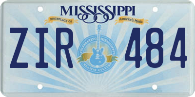 MS license plate ZIR484