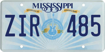 MS license plate ZIR485