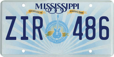 MS license plate ZIR486