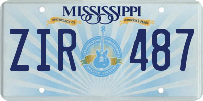MS license plate ZIR487