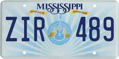 MS license plate ZIR489