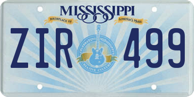 MS license plate ZIR499