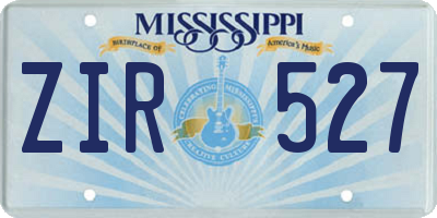 MS license plate ZIR527