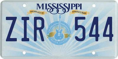 MS license plate ZIR544