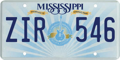 MS license plate ZIR546