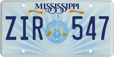 MS license plate ZIR547