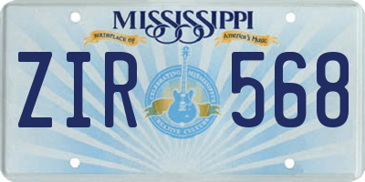 MS license plate ZIR568