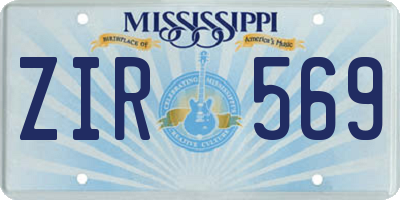MS license plate ZIR569