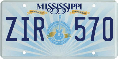 MS license plate ZIR570