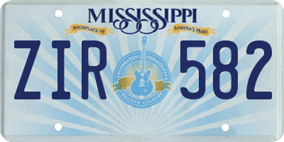 MS license plate ZIR582