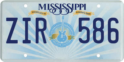 MS license plate ZIR586