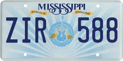 MS license plate ZIR588