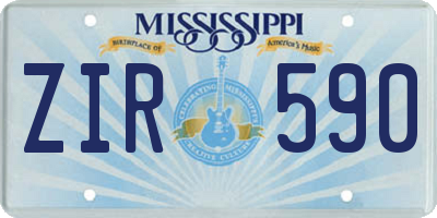 MS license plate ZIR590