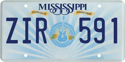 MS license plate ZIR591