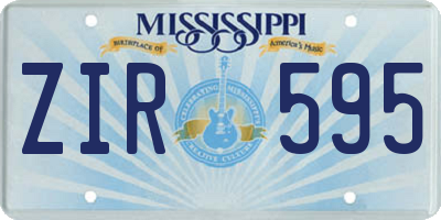 MS license plate ZIR595