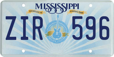 MS license plate ZIR596