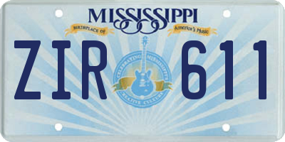 MS license plate ZIR611