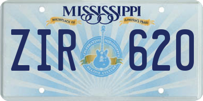 MS license plate ZIR620
