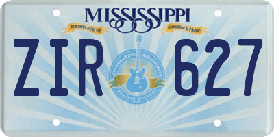MS license plate ZIR627