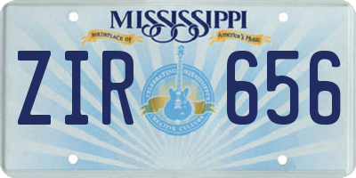 MS license plate ZIR656