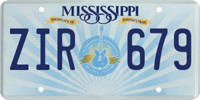 MS license plate ZIR679