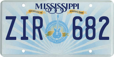 MS license plate ZIR682
