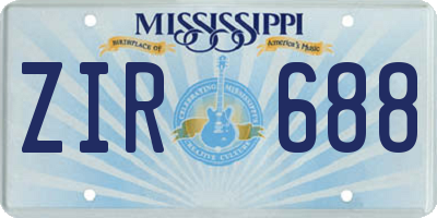 MS license plate ZIR688