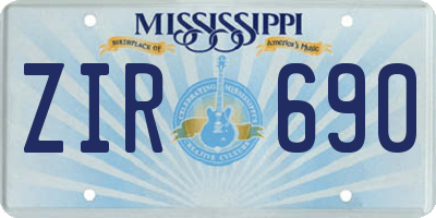 MS license plate ZIR690