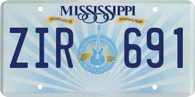 MS license plate ZIR691