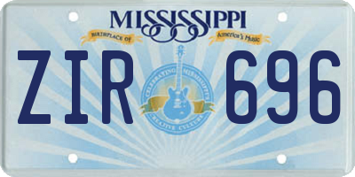 MS license plate ZIR696