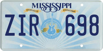 MS license plate ZIR698