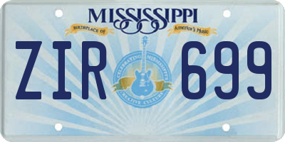 MS license plate ZIR699