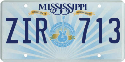 MS license plate ZIR713