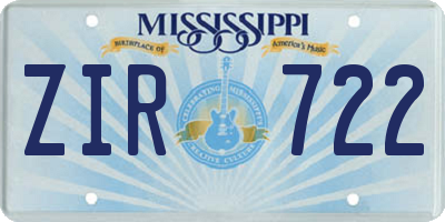 MS license plate ZIR722