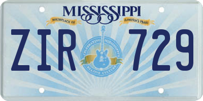 MS license plate ZIR729