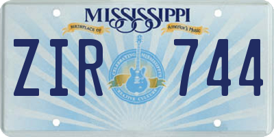 MS license plate ZIR744