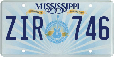MS license plate ZIR746