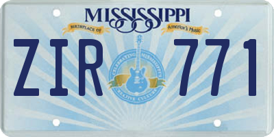 MS license plate ZIR771