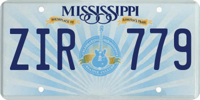 MS license plate ZIR779
