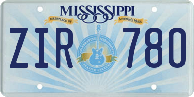 MS license plate ZIR780