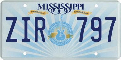 MS license plate ZIR797