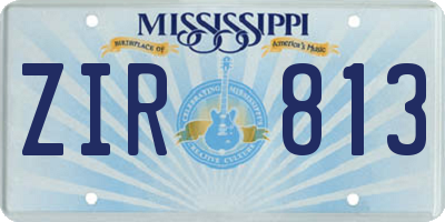 MS license plate ZIR813