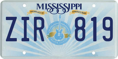 MS license plate ZIR819