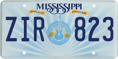 MS license plate ZIR823