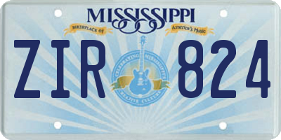 MS license plate ZIR824